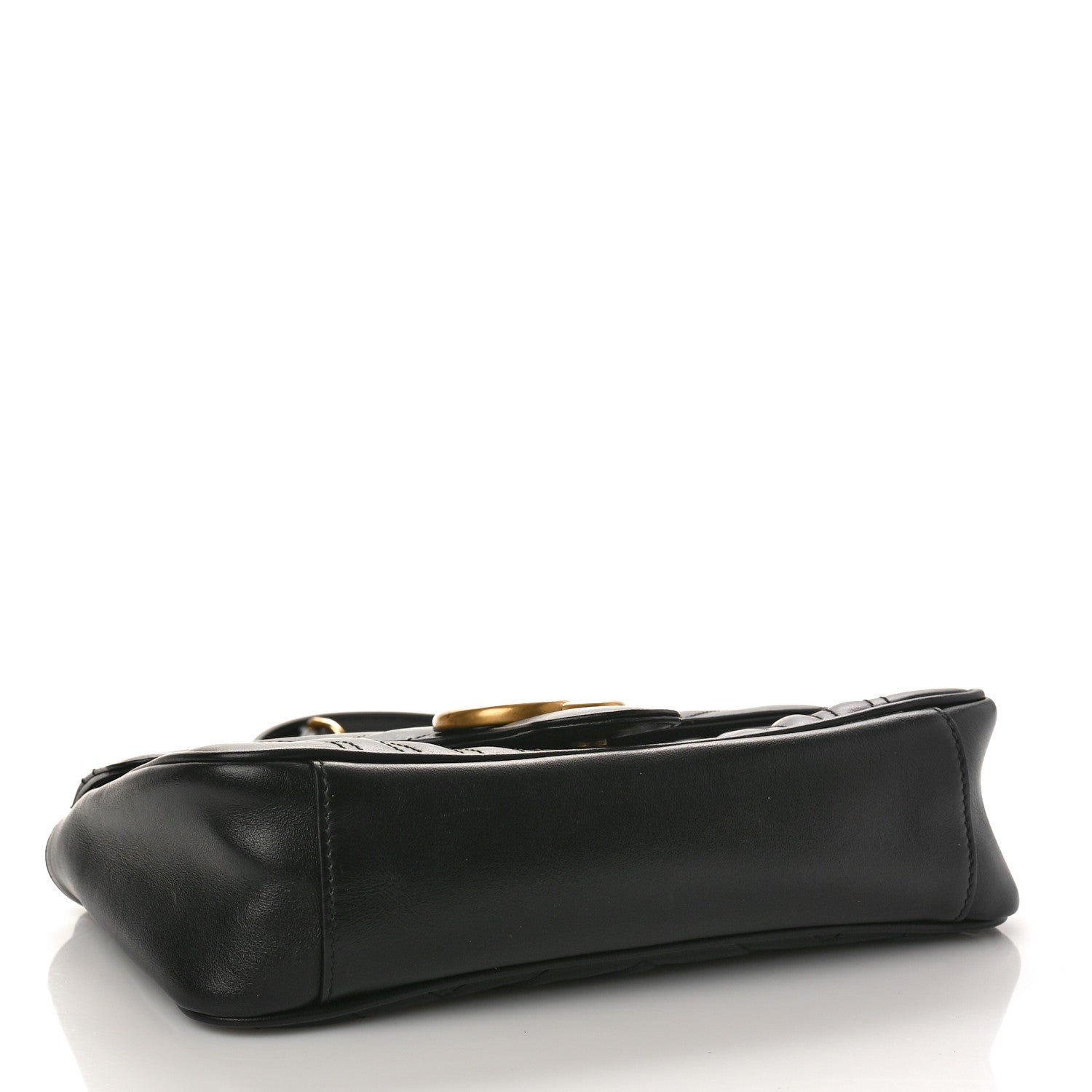 Gucci Calfskin Matelasse Small GG Marmont Shoulder Bag Black 4 of 9