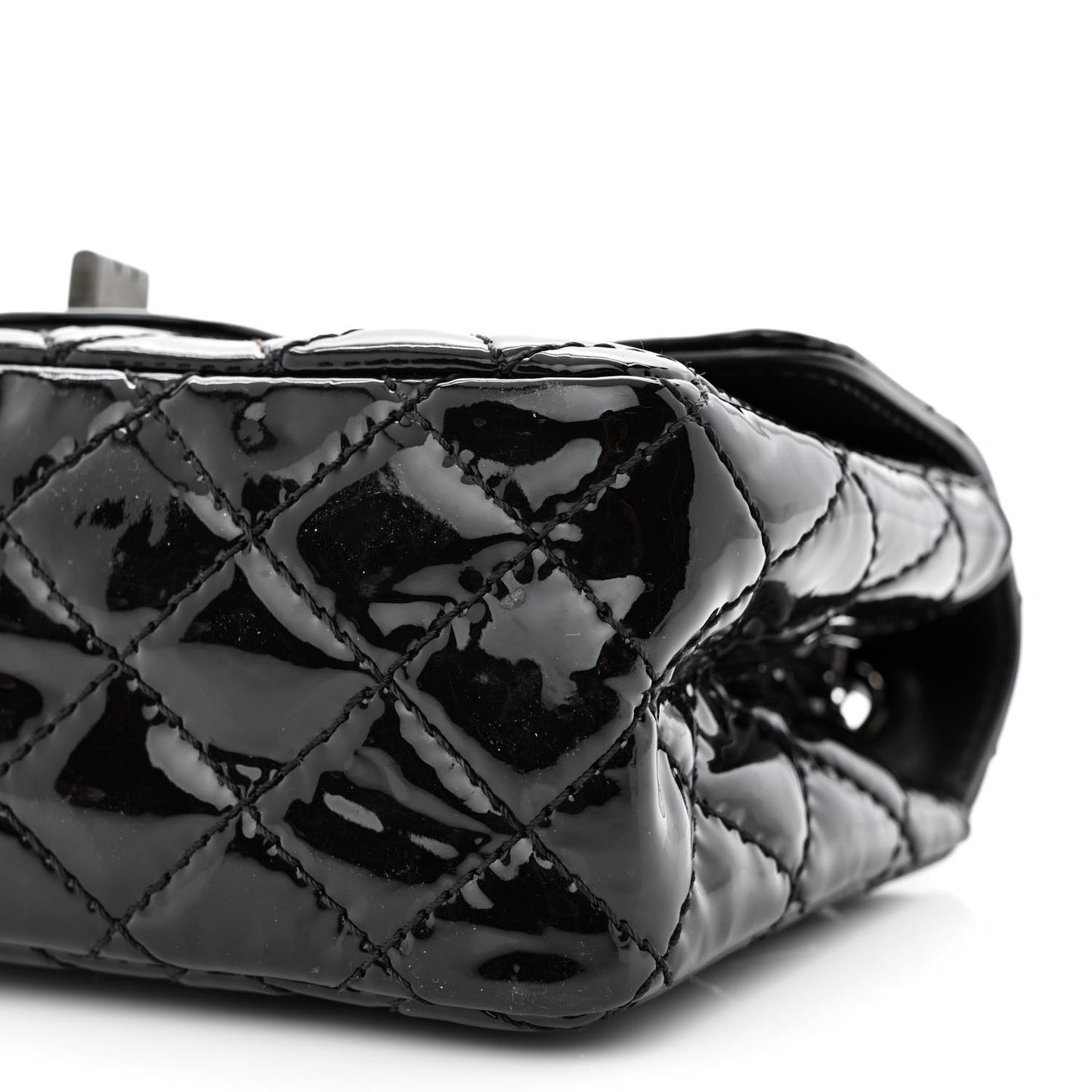 Patent Calfskin Quilted 2.55 Reissue Mini Flap So Black