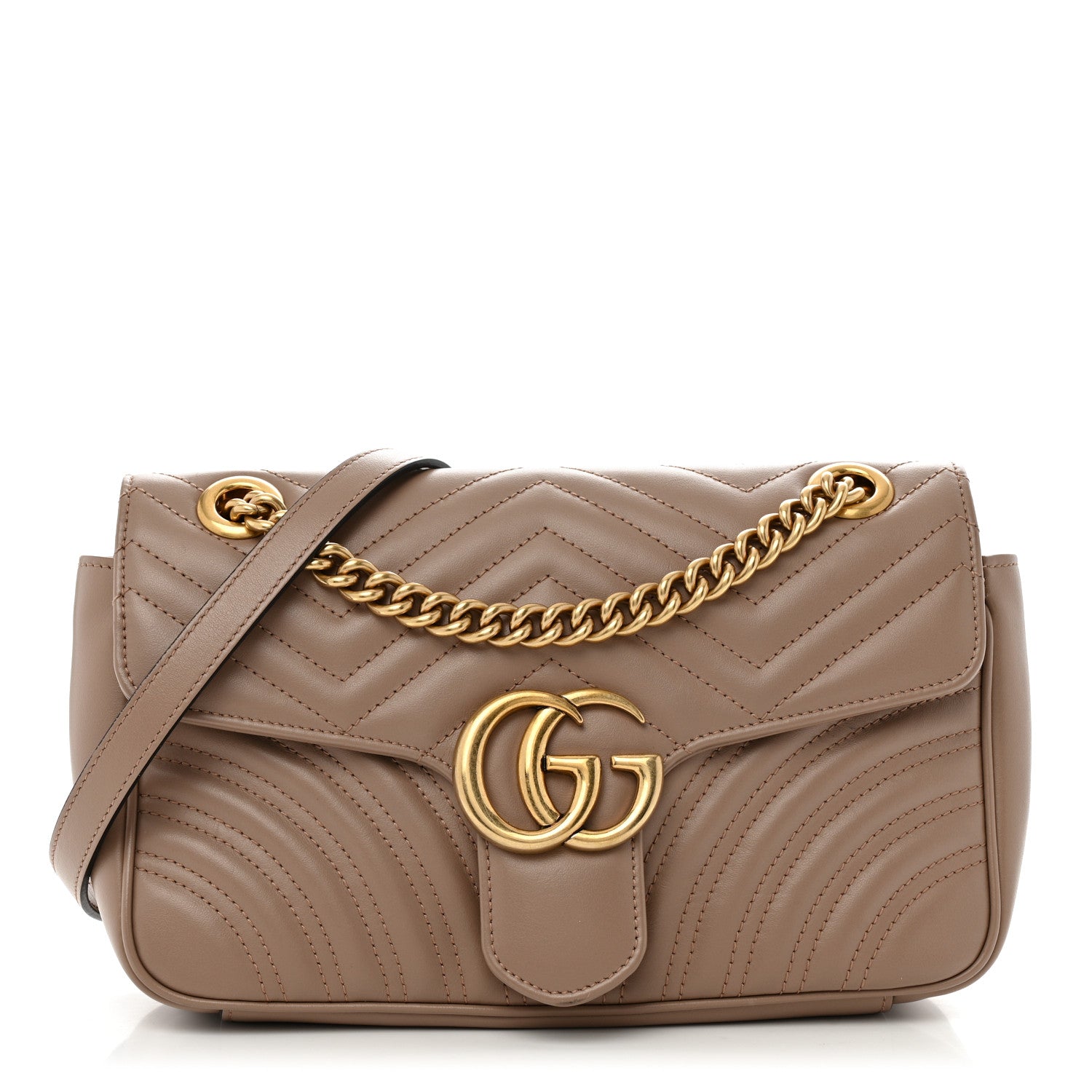 Gucci Calfskin Matelasse Small GG Marmont Shoulder Bag Porcelain Rose 1 of 12