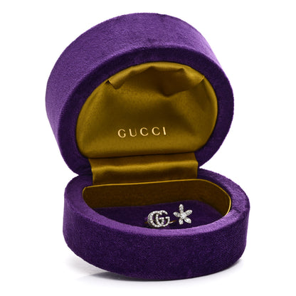 Gucci 18K White Gold Diamond Flora GG Open Ring 49 5 7 of 7