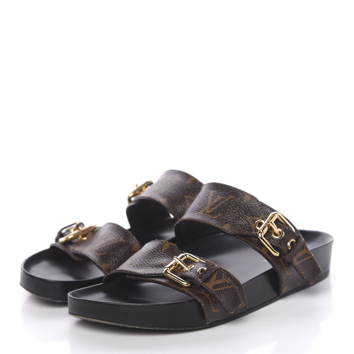 Monogram Bom Dia Mule Sandals 36 Black