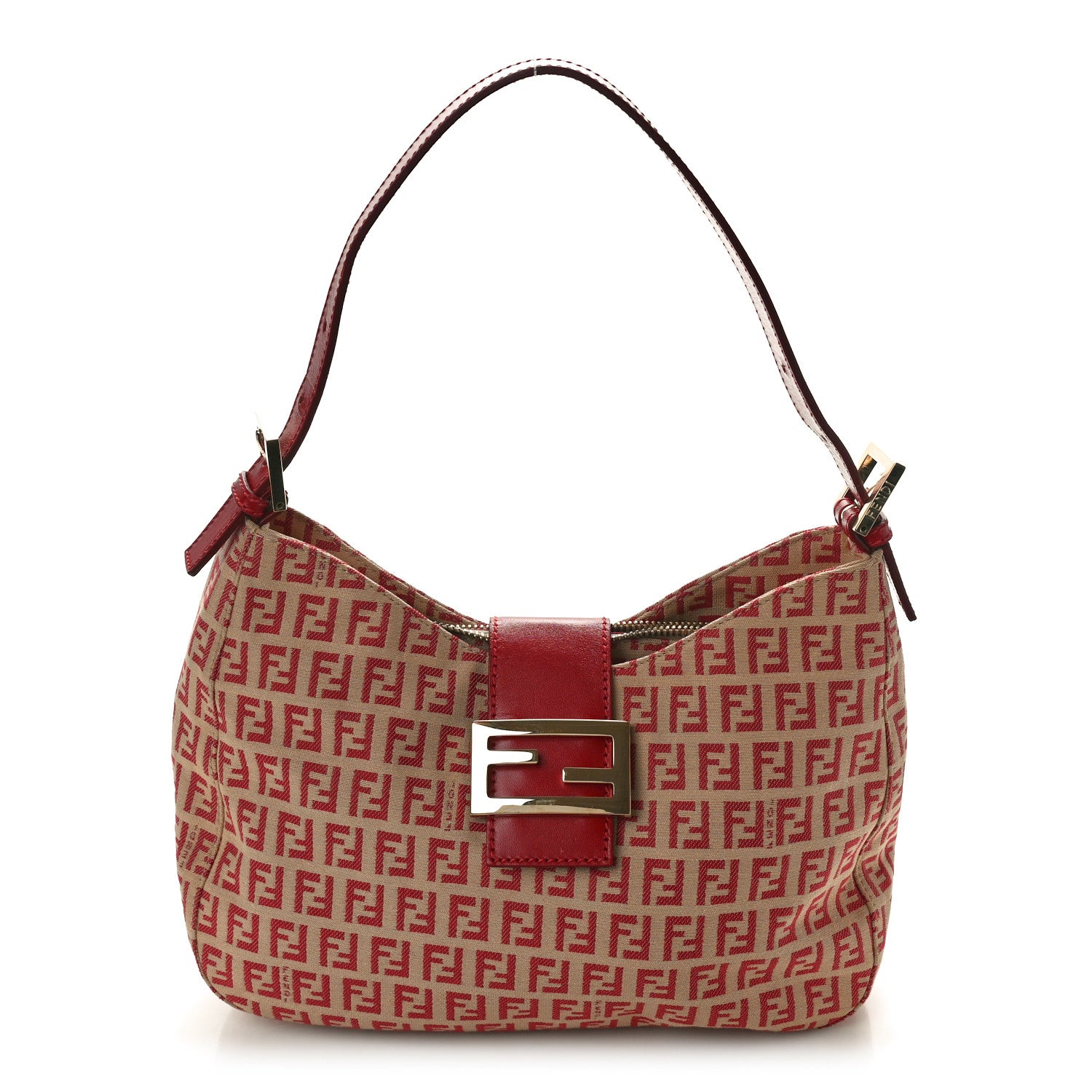 Fendi Zucchino Hobo Red 1 of 9