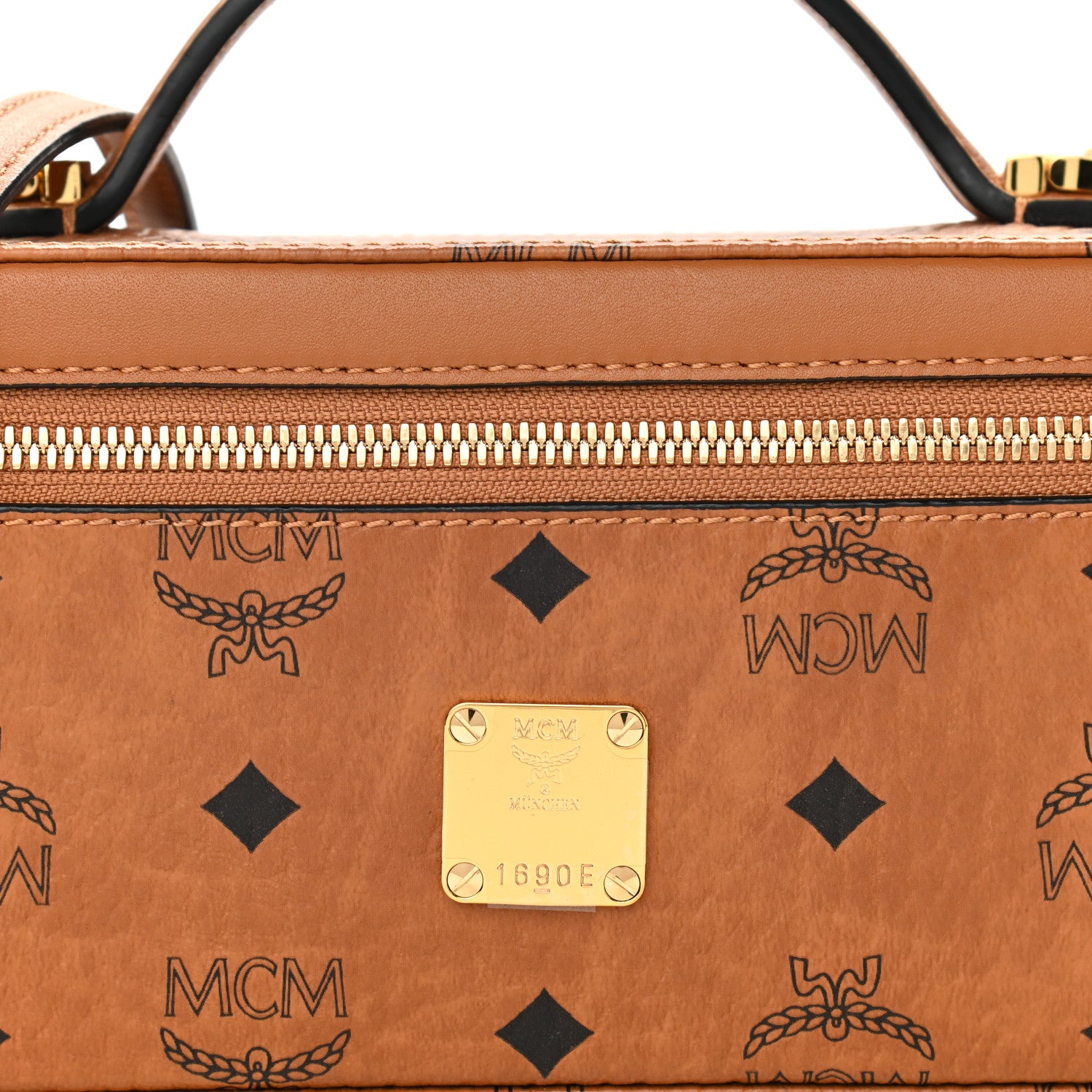MCM Visetos Vanity Case Cognac 7 of 9