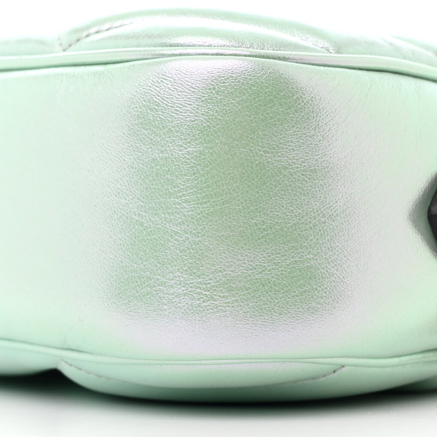 Iridescent Nappa Chevron Matelasse Small GG Marmont Chain Shoulder Bag Iridescent Salvy Green
