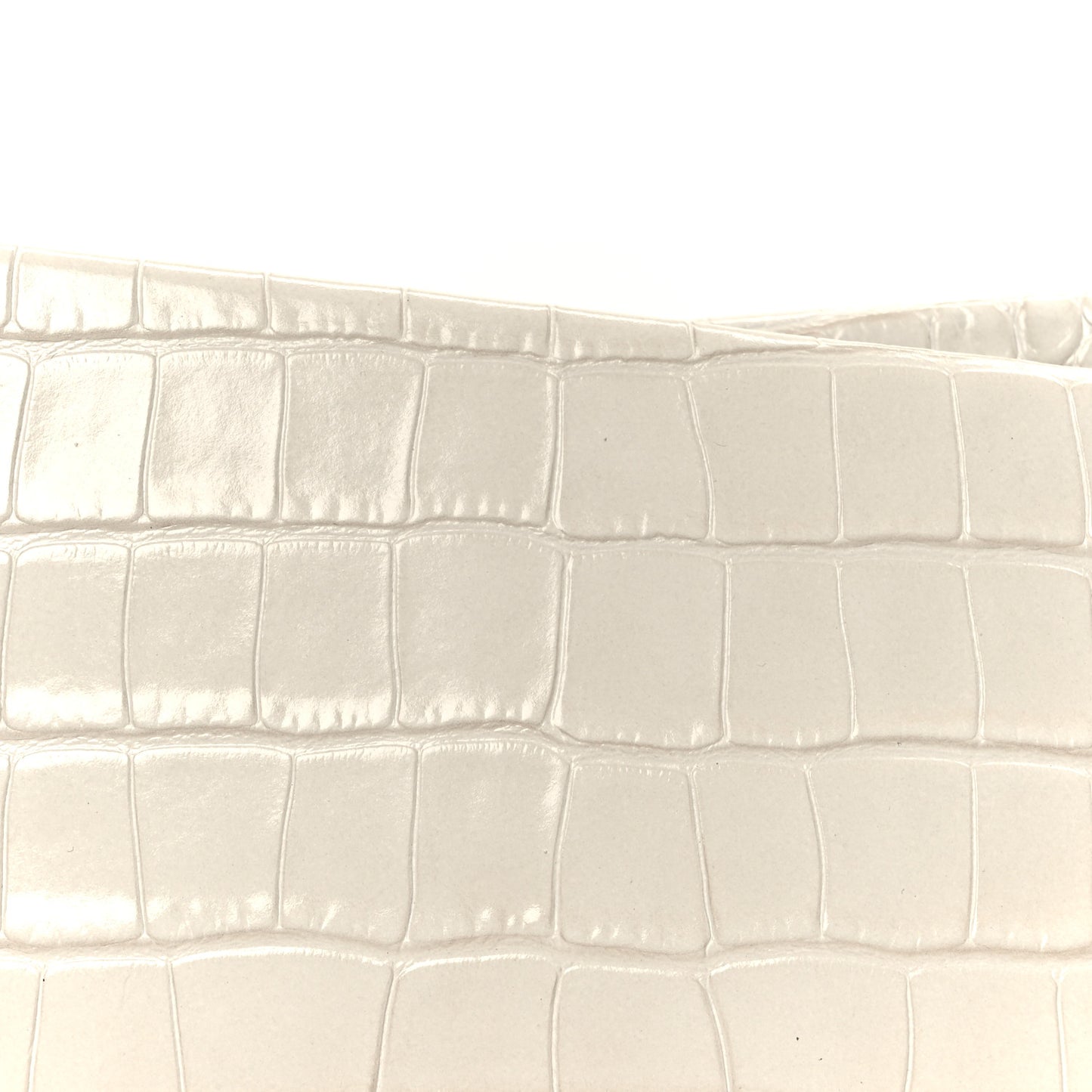 Loubitwist Crocodile Embossed Clutch White