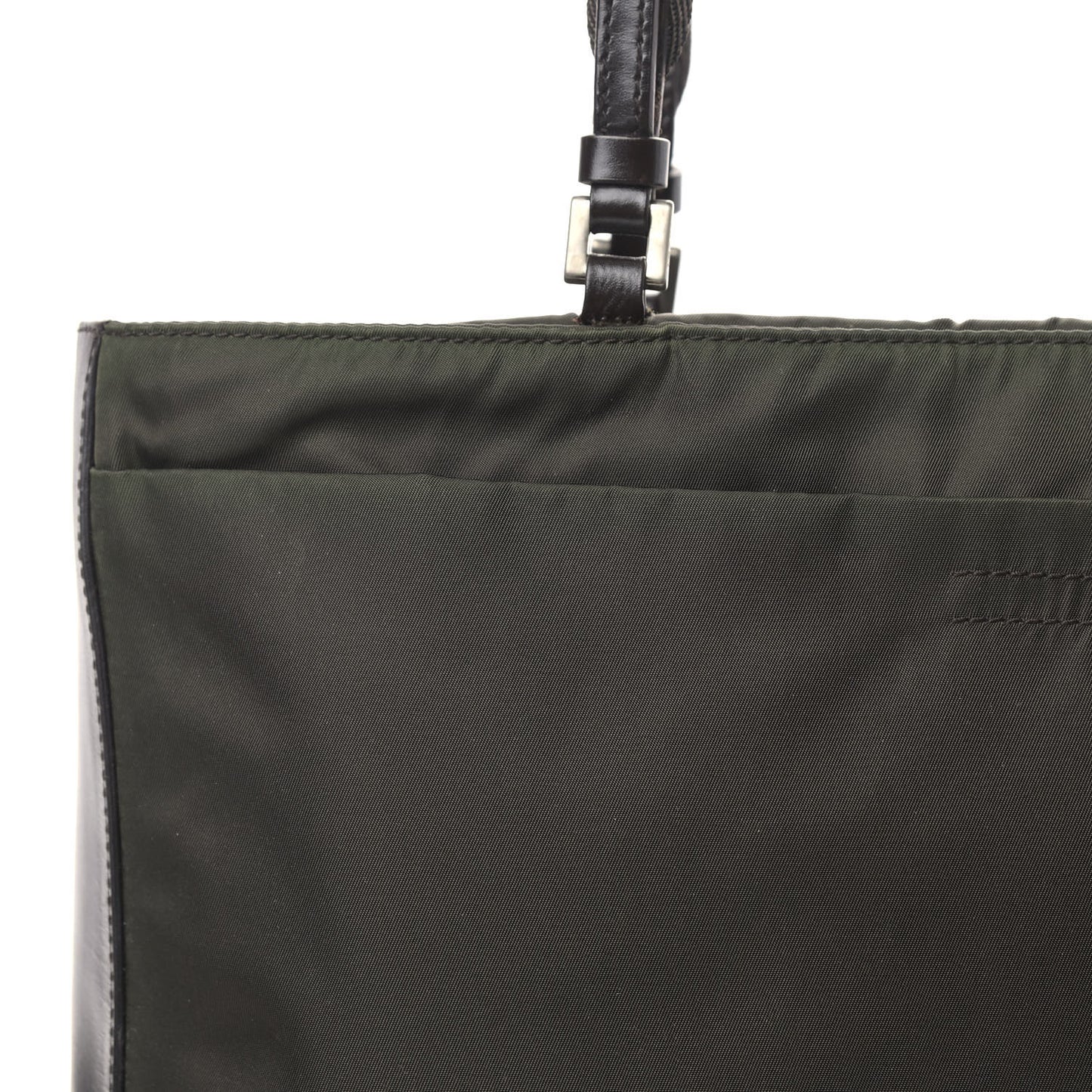 Tessuto Nylon Soft Calfskin Shopping Tote Ebano