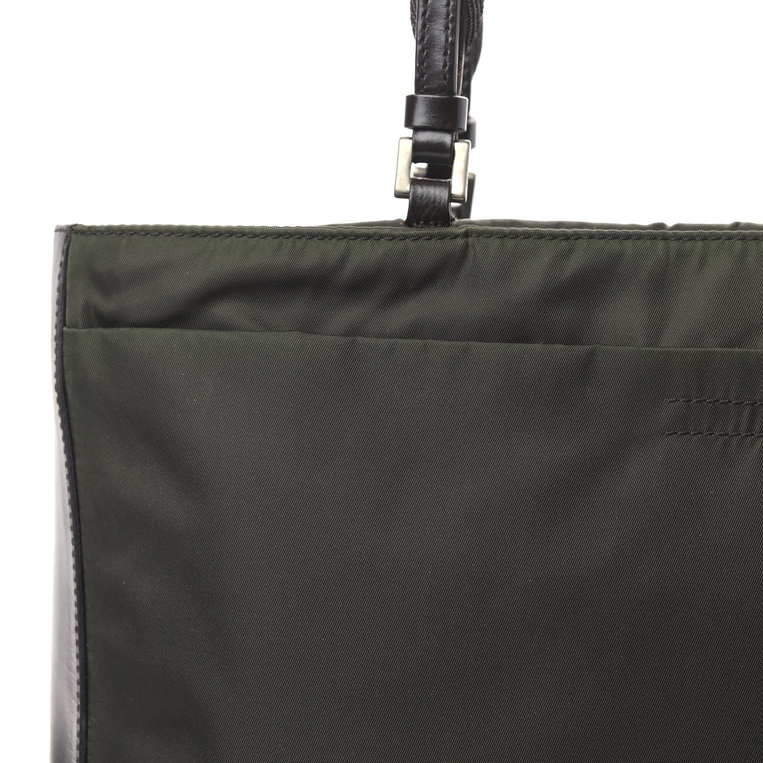 Prada Tessuto Nylon Soft Calfskin Shopping Tote Ebano 9 of 10