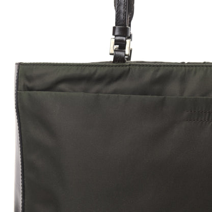 Prada Tessuto Nylon Soft Calfskin Shopping Tote Ebano 9 of 10