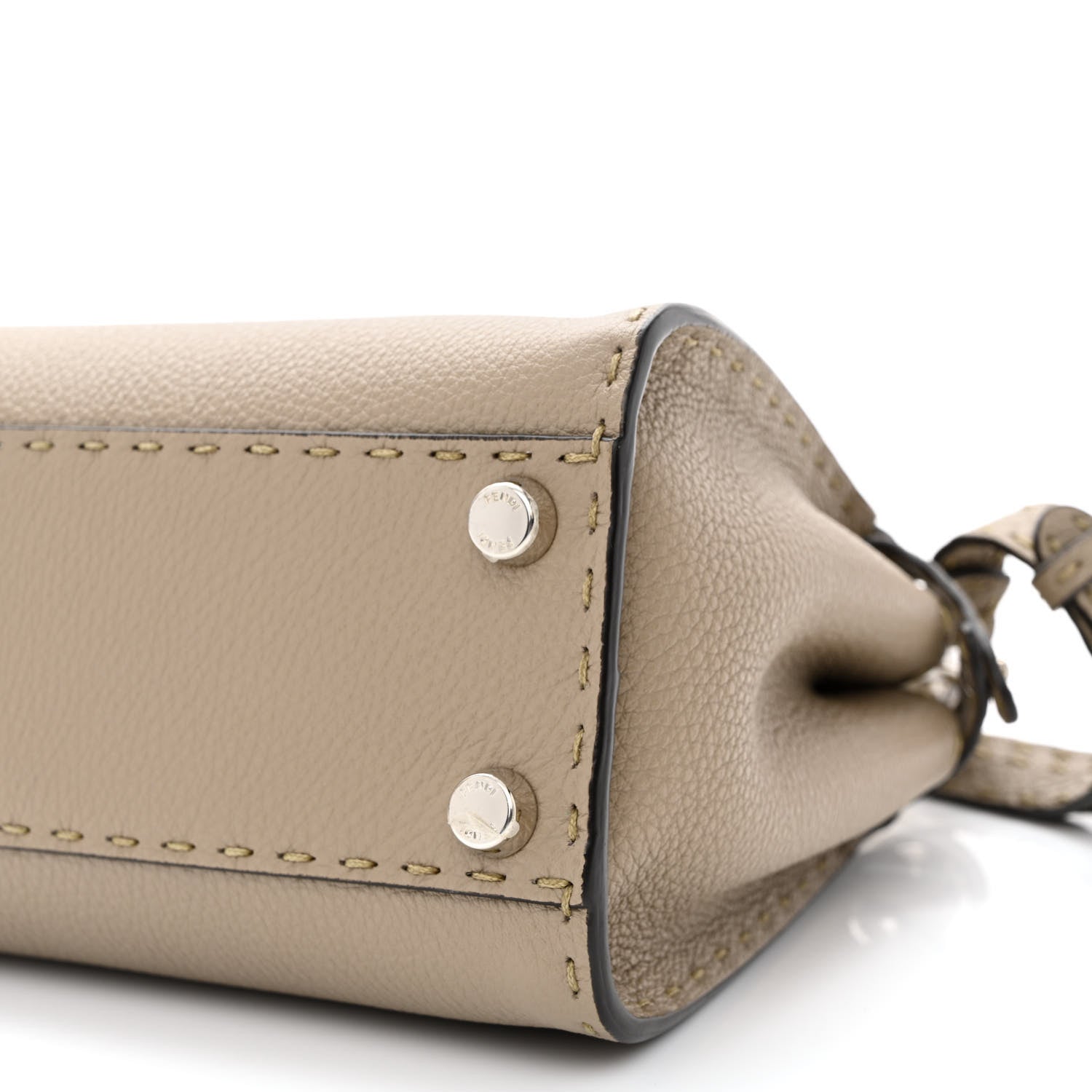 Fendi Cuoio Romano Snakeskin Selleria Mini Peekaboo Iconic Satchel Corda White 11 of 11