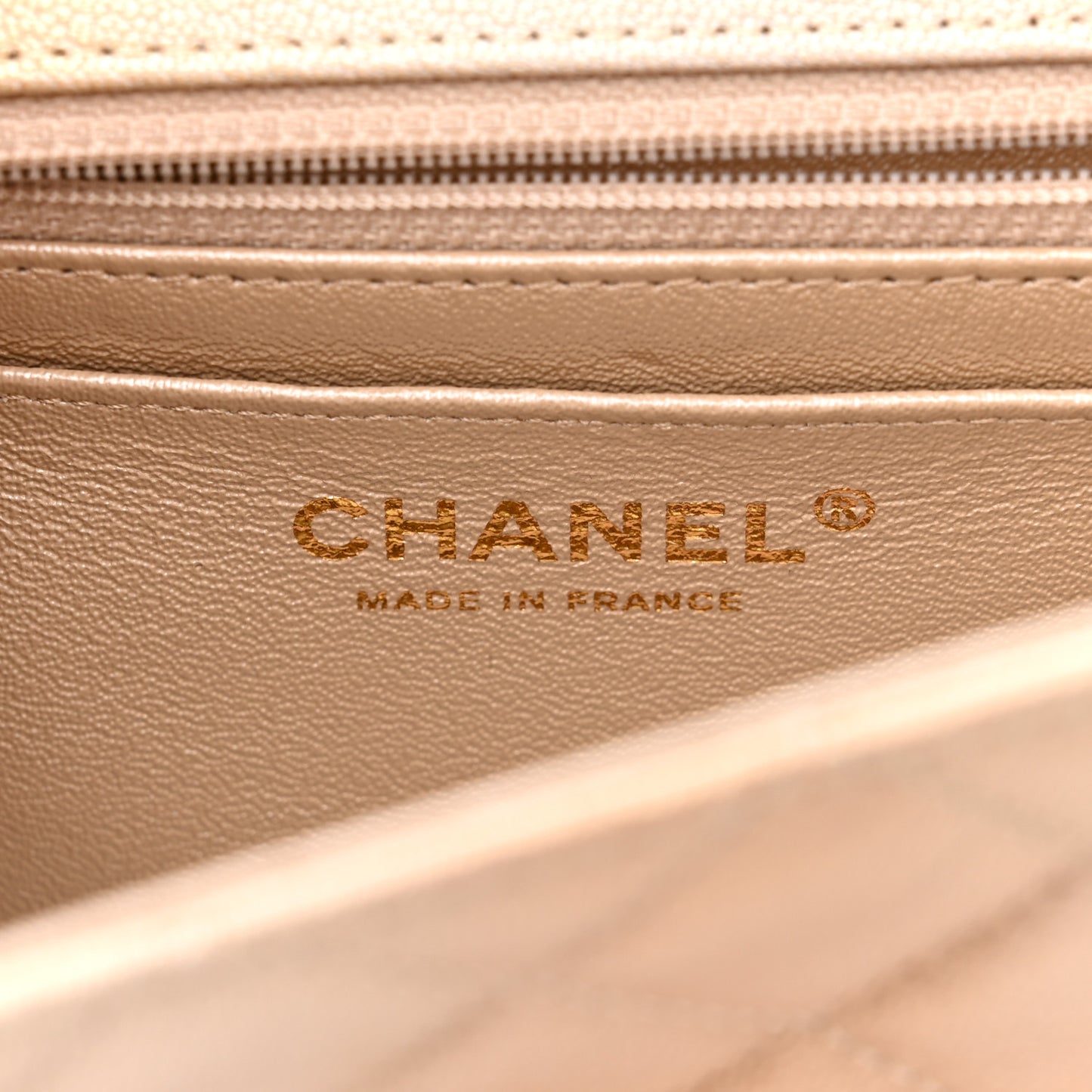 Metallic Goatskin Quilted Mini Rectangular Flap Gold