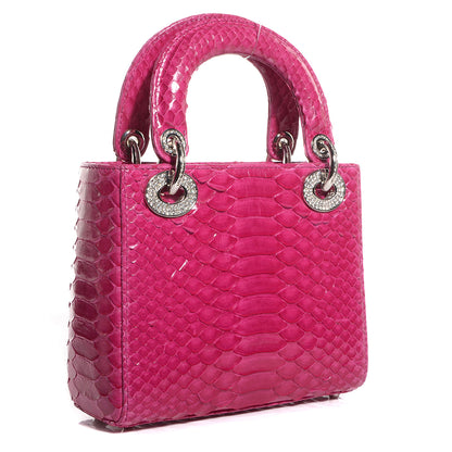 Christian Dior Python Crystal Mini Lady Dior Pink 3 of 9