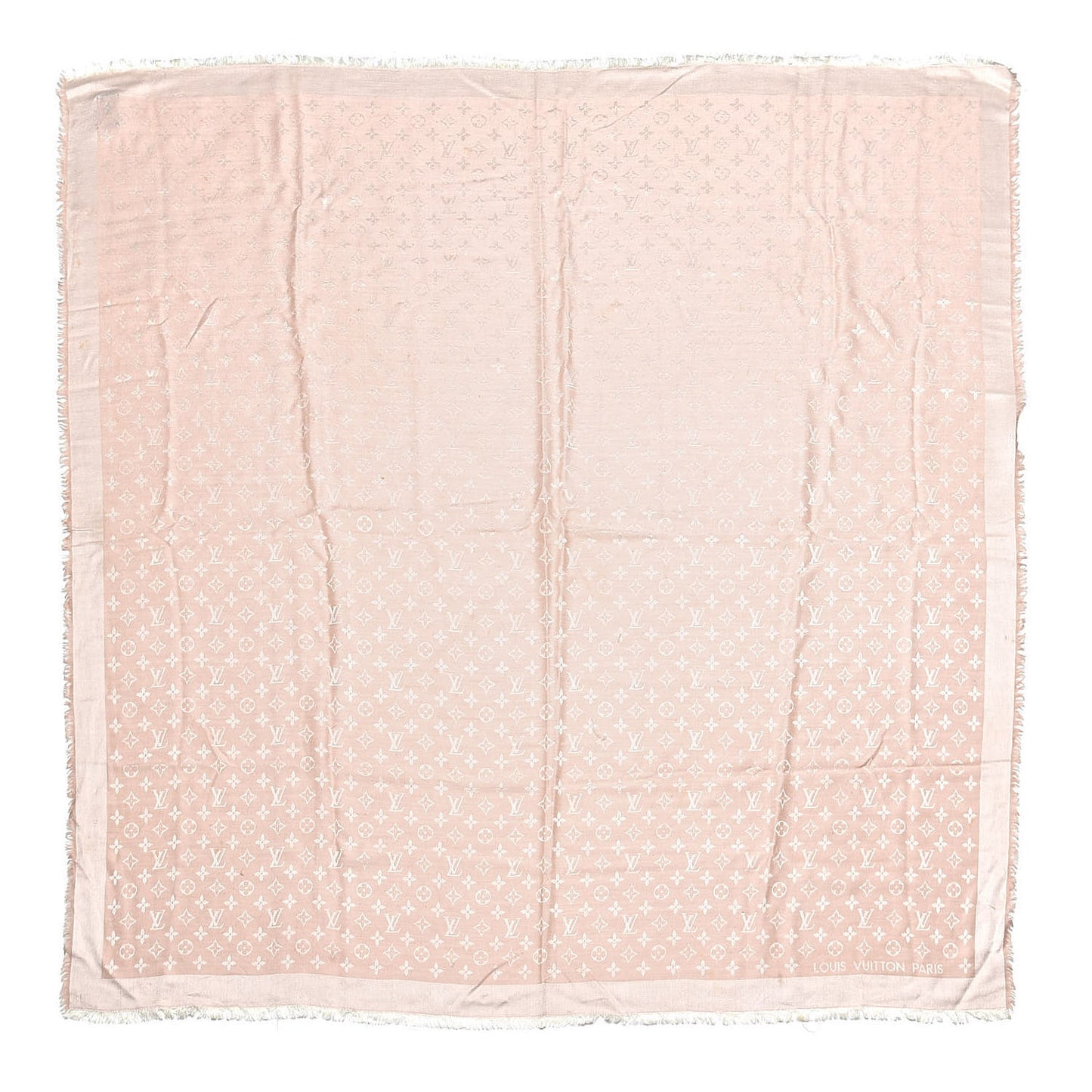 Silk Wool Monogram Shawl Rose