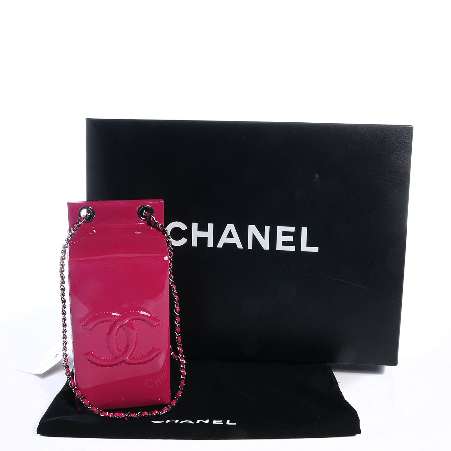 Patent Milk Carton Bag Dark Pink