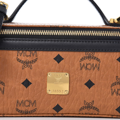 MCM Visetos Vanity Case Cognac Black 8 of 12