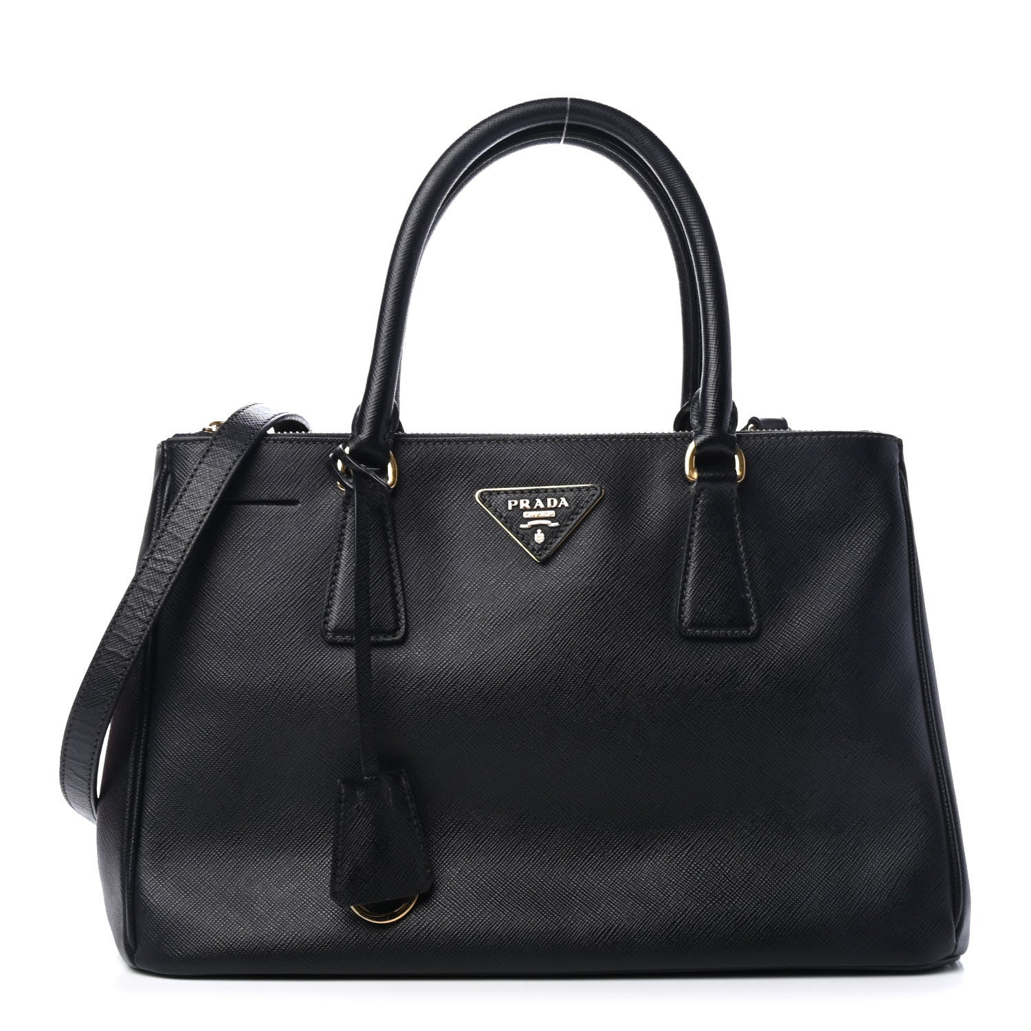 Prada Saffiano Small Galleria Double Zip Tote Black 1 of 4