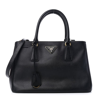 Prada Saffiano Small Galleria Double Zip Tote Black 1 of 4