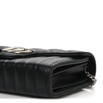 Gucci Calfskin Matelasse Aria GG Marmont Chain Wallet Black 10 of 10