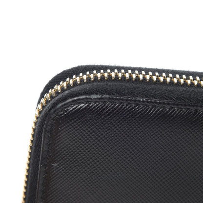 Prada Saffiano Colour Zip Around Wallet Black Peonia 16 of 16
