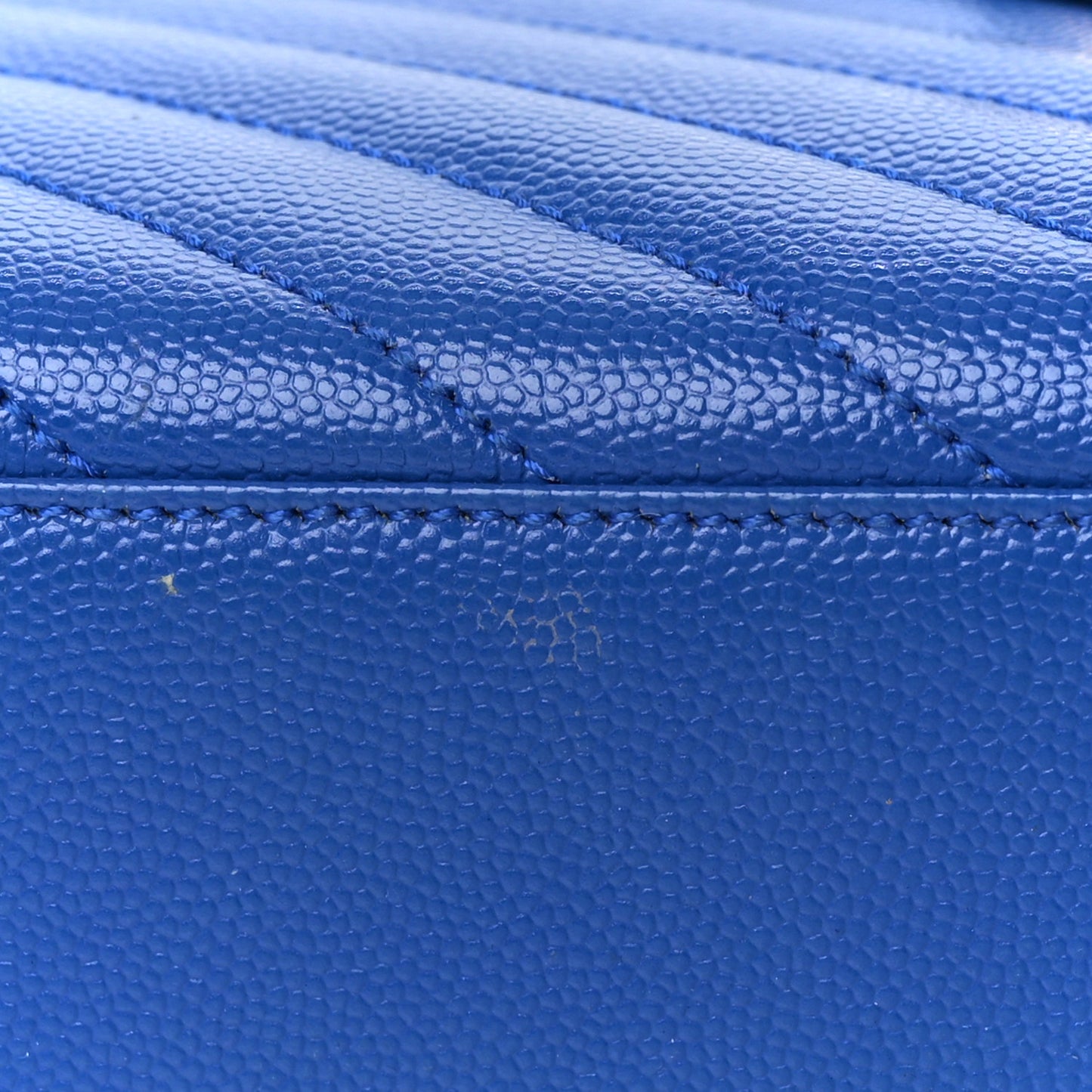 Grain De Poudre Matelasse Chevron Large Monogram Satchel Blue Majorelle