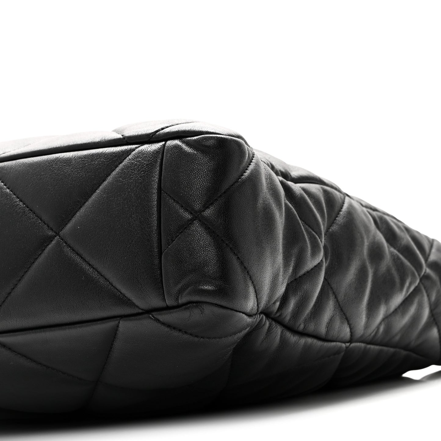 Lambskin Quilted Chanel 19 Shopping Bag Black