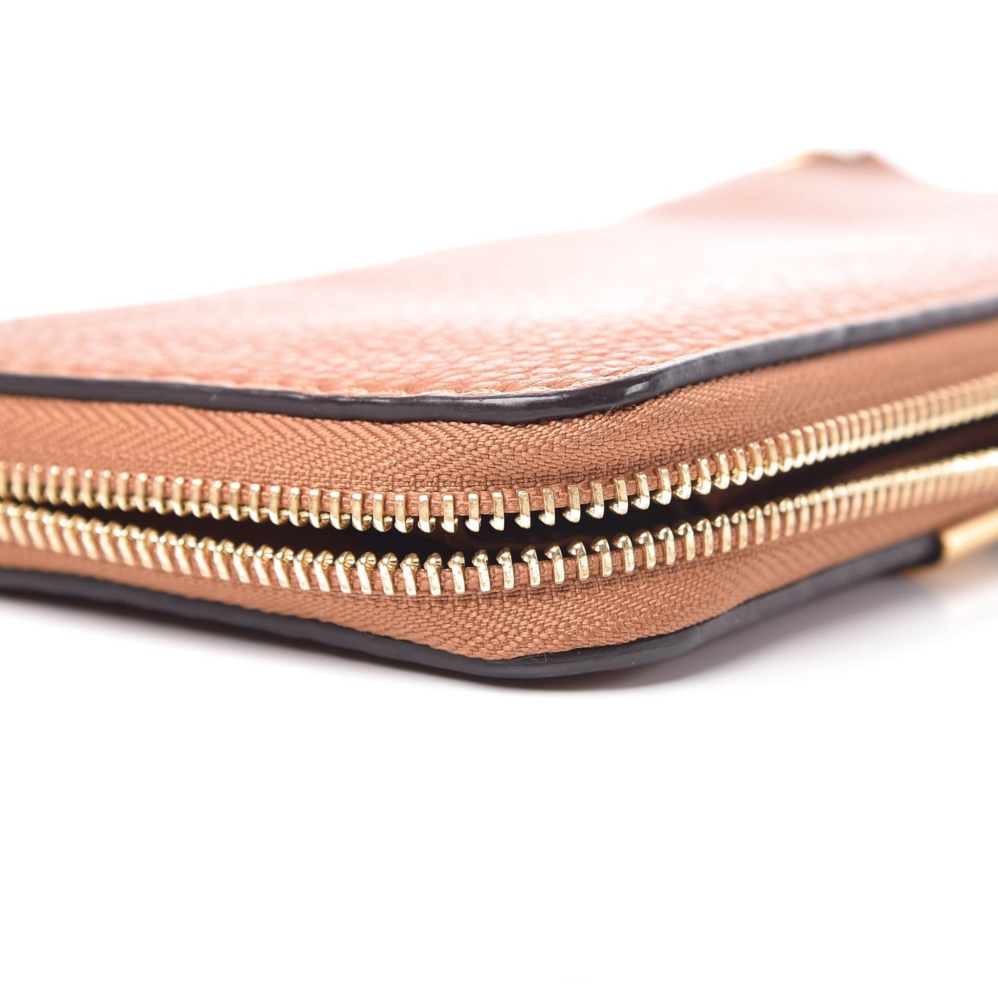 Grained Calfskin Marcie Long Zip Around Wallet Tan