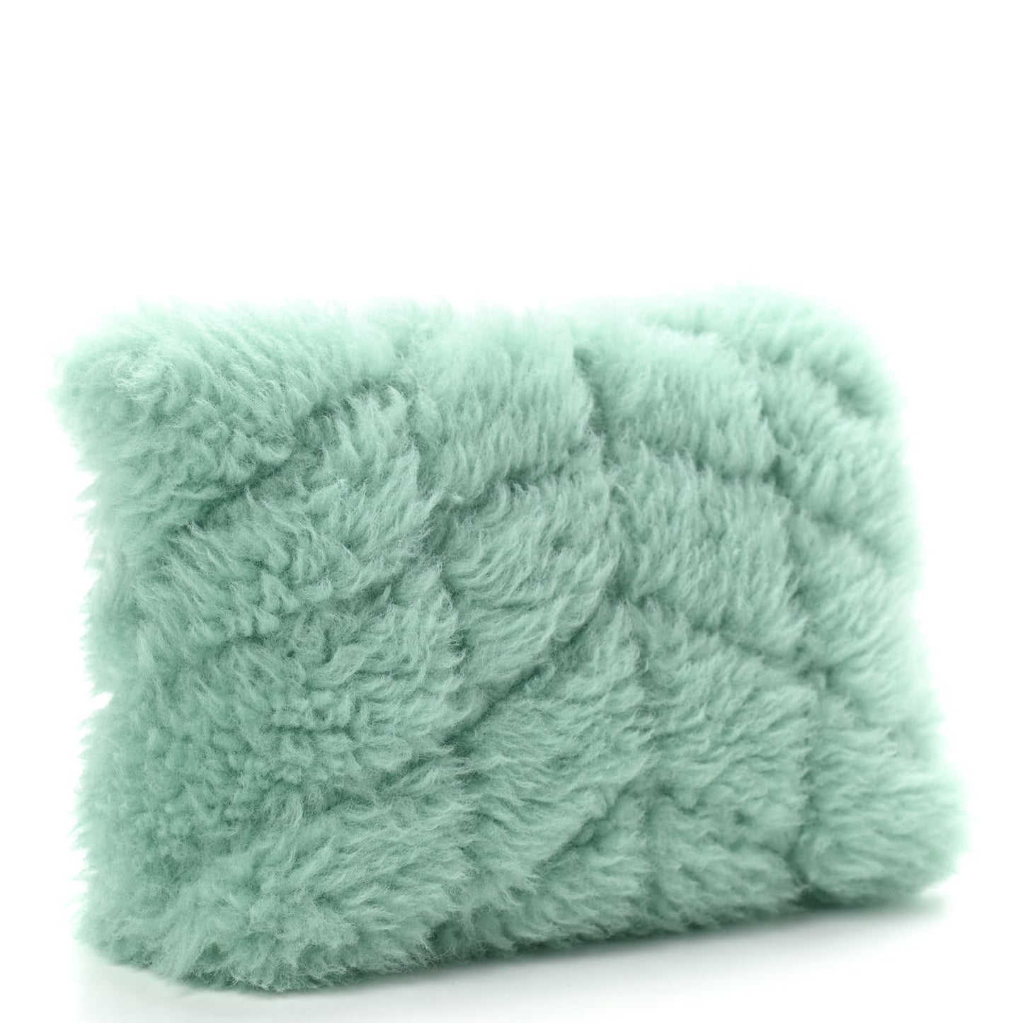 Shearling Quilted Monogram Loulou Puffer Pouch Clutch Iced Mint