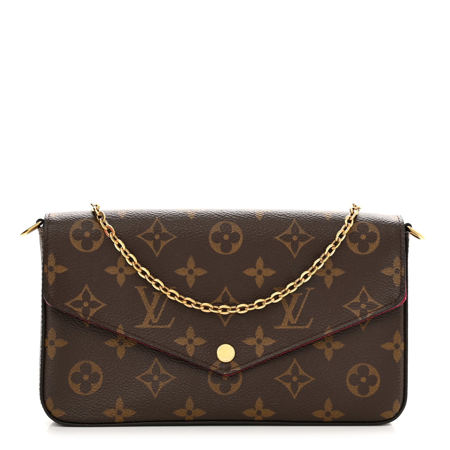 Monogram Pochette Felicie Chain Wallet Fuchsia