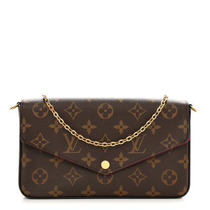 Louis Vuitton Monogram Pochette Felicie Chain Wallet Fuchsia 3 of 11