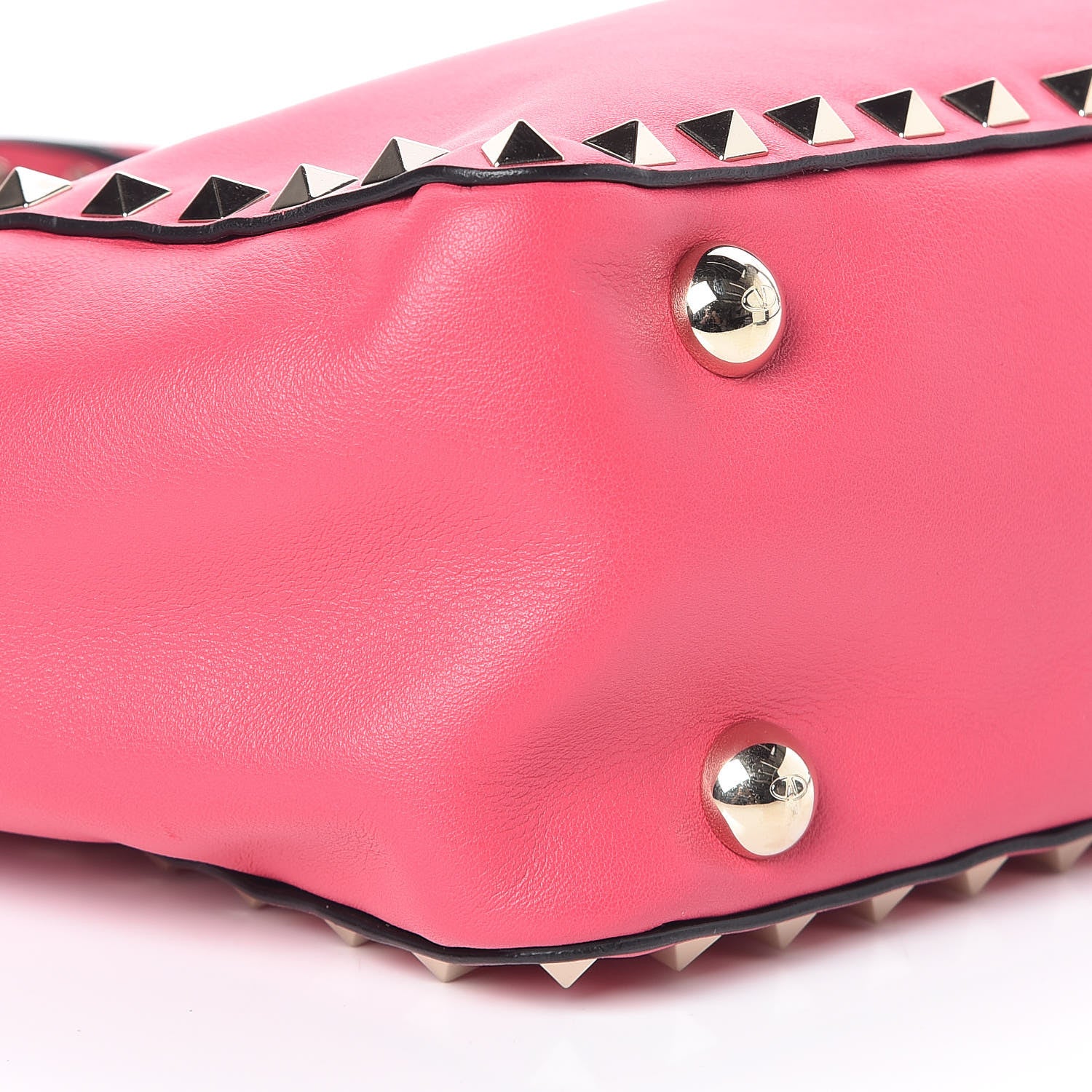 Valentino Garavani Vitello Mini Rockstud Tote Deep Rose 7 of 8