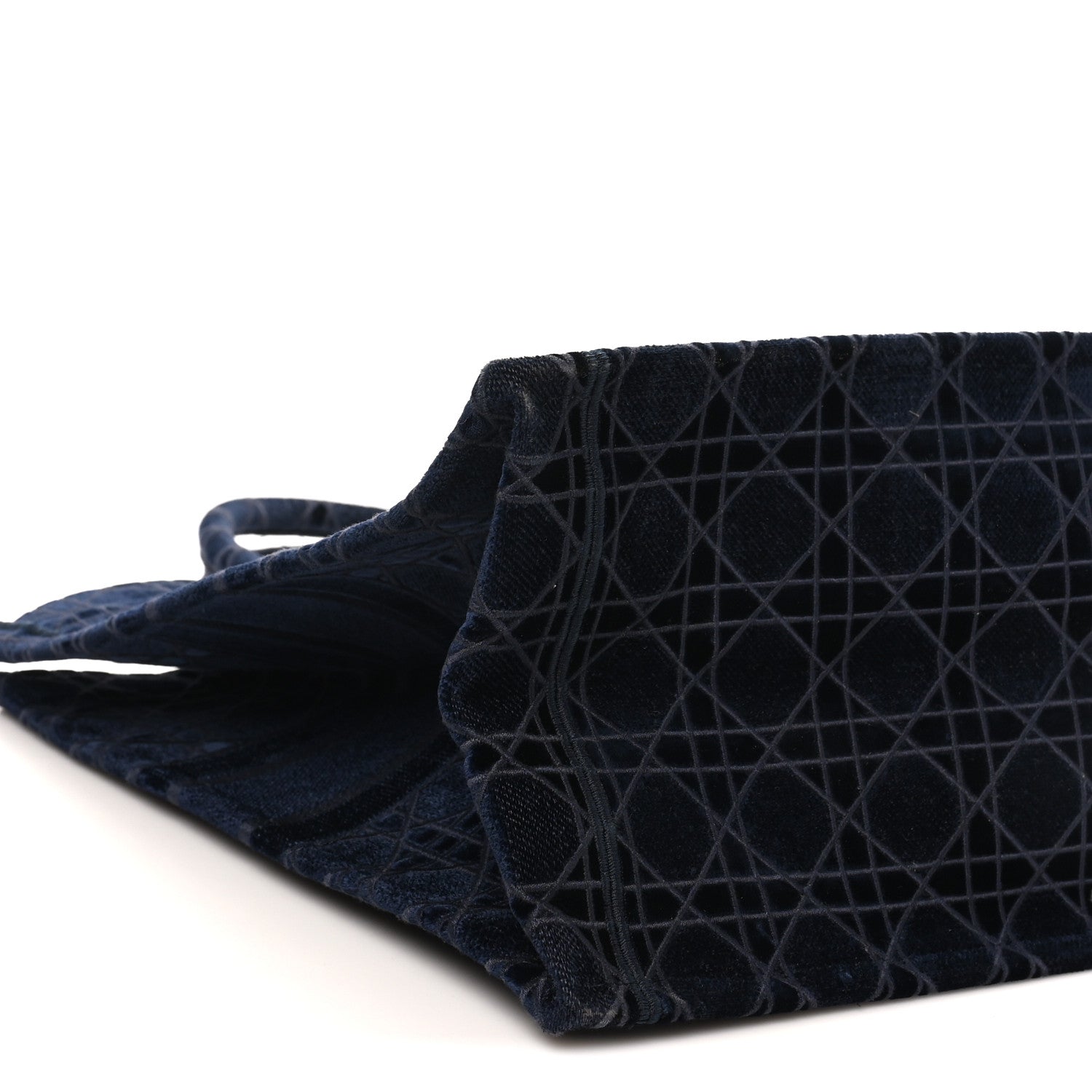 Christian Dior Velvet Cannage Large Book Tote Navy Blue 9 of 10