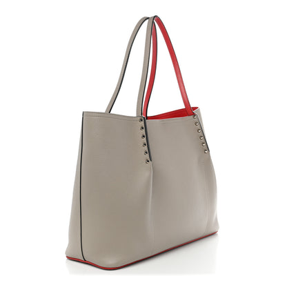 Christian Louboutin Calfskin Spikes East West Cabata Tote Light Grey 3 of 14