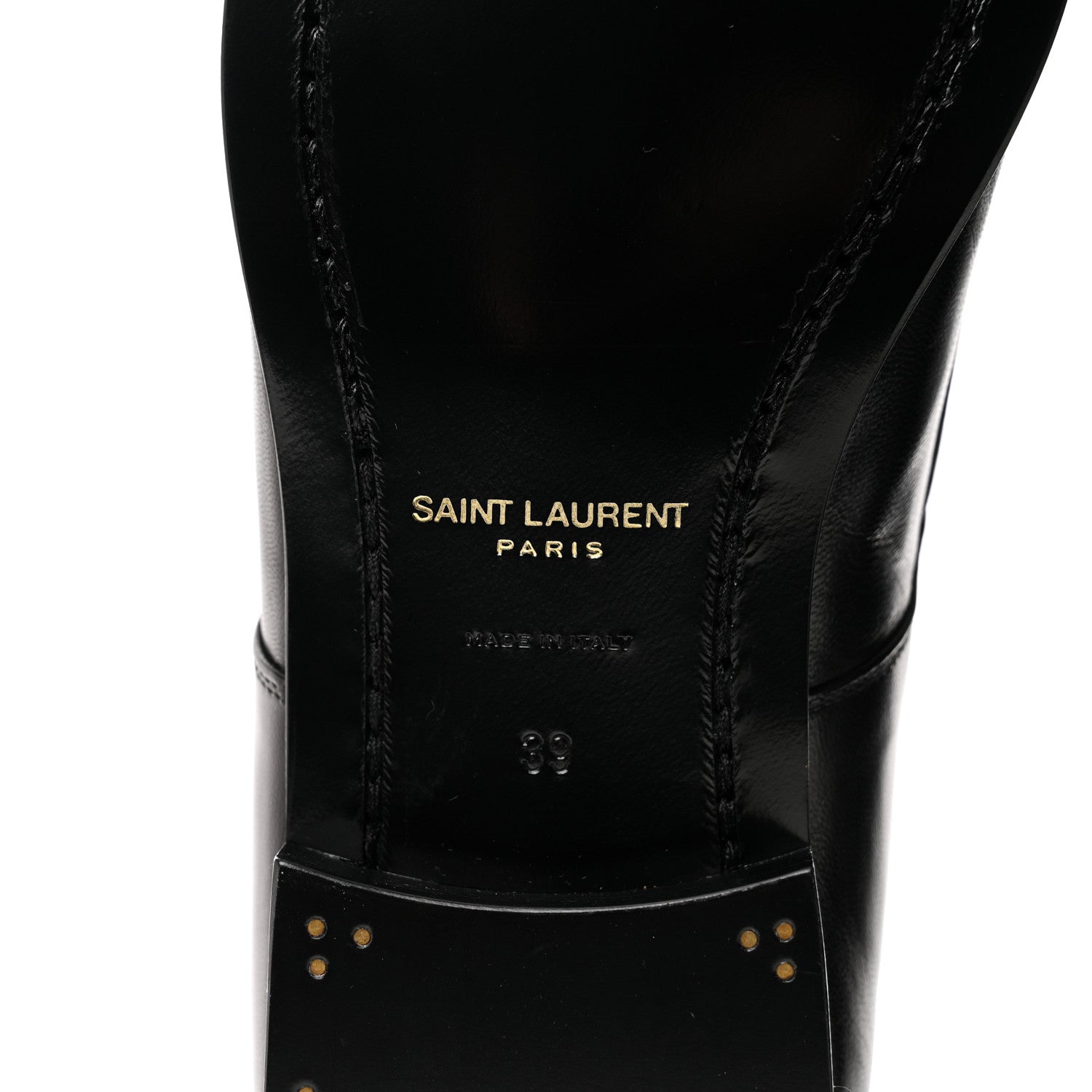 Saint Laurent Calfskin Lace Up Derby Shoes 39 Black 8 of 9
