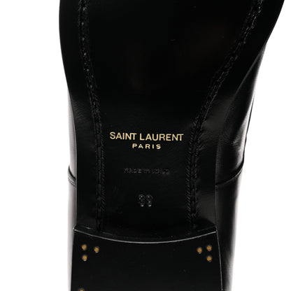 Saint Laurent Calfskin Lace Up Derby Shoes 39 Black 8 of 9