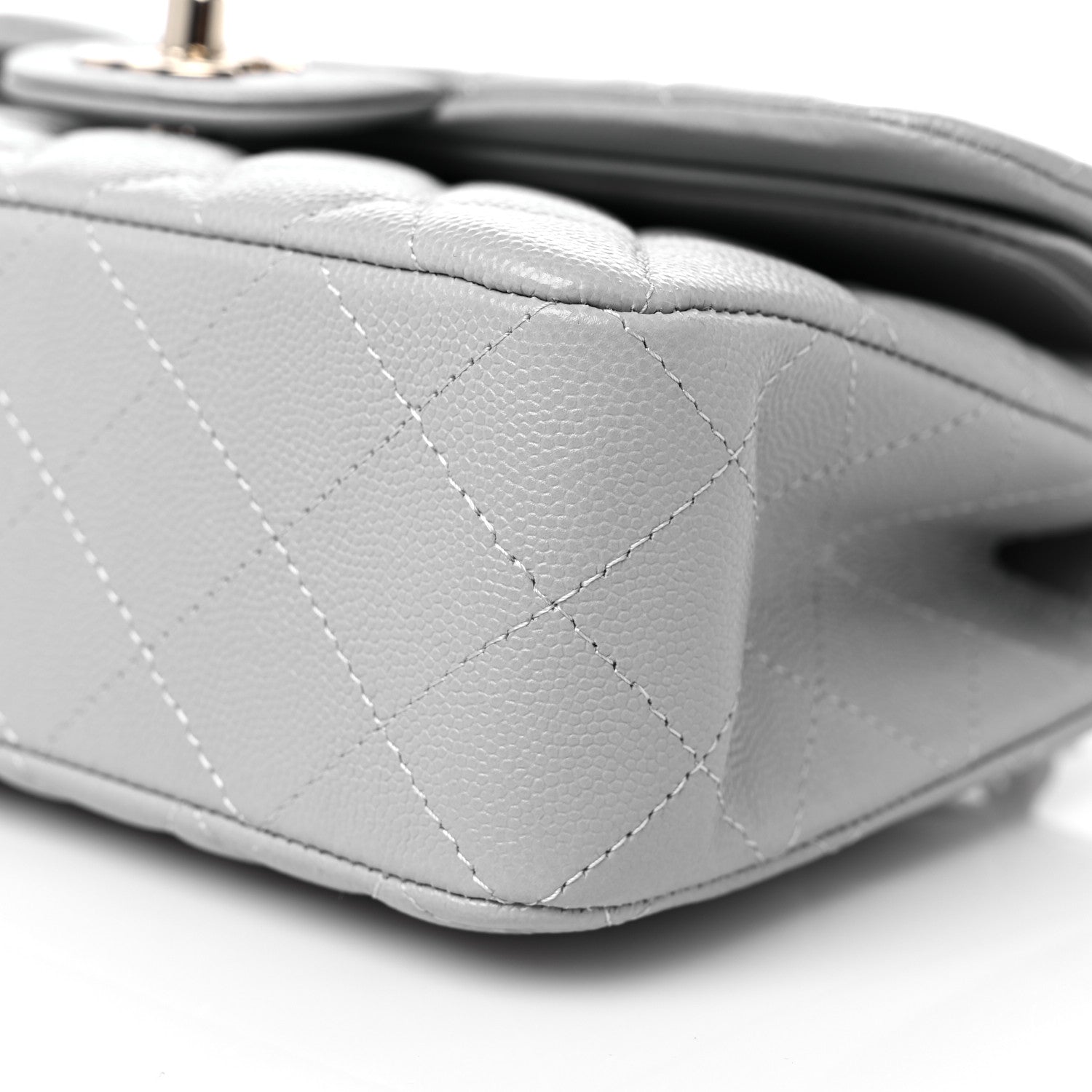 Chanel Caviar Quilted Small Double Flap Grey 9 of 11