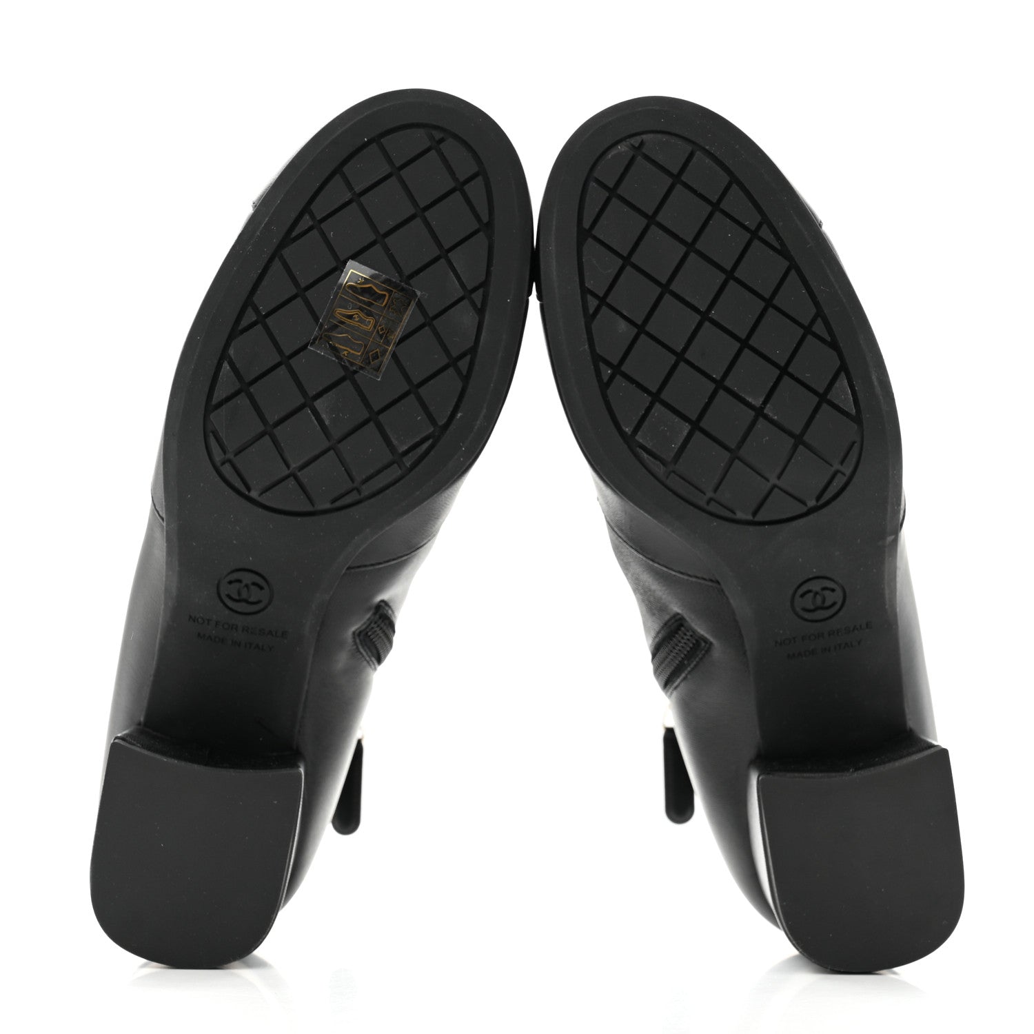 Chanel Stretch Lambskin Cap Toe CC Short Boots 37 Black 6 of 11