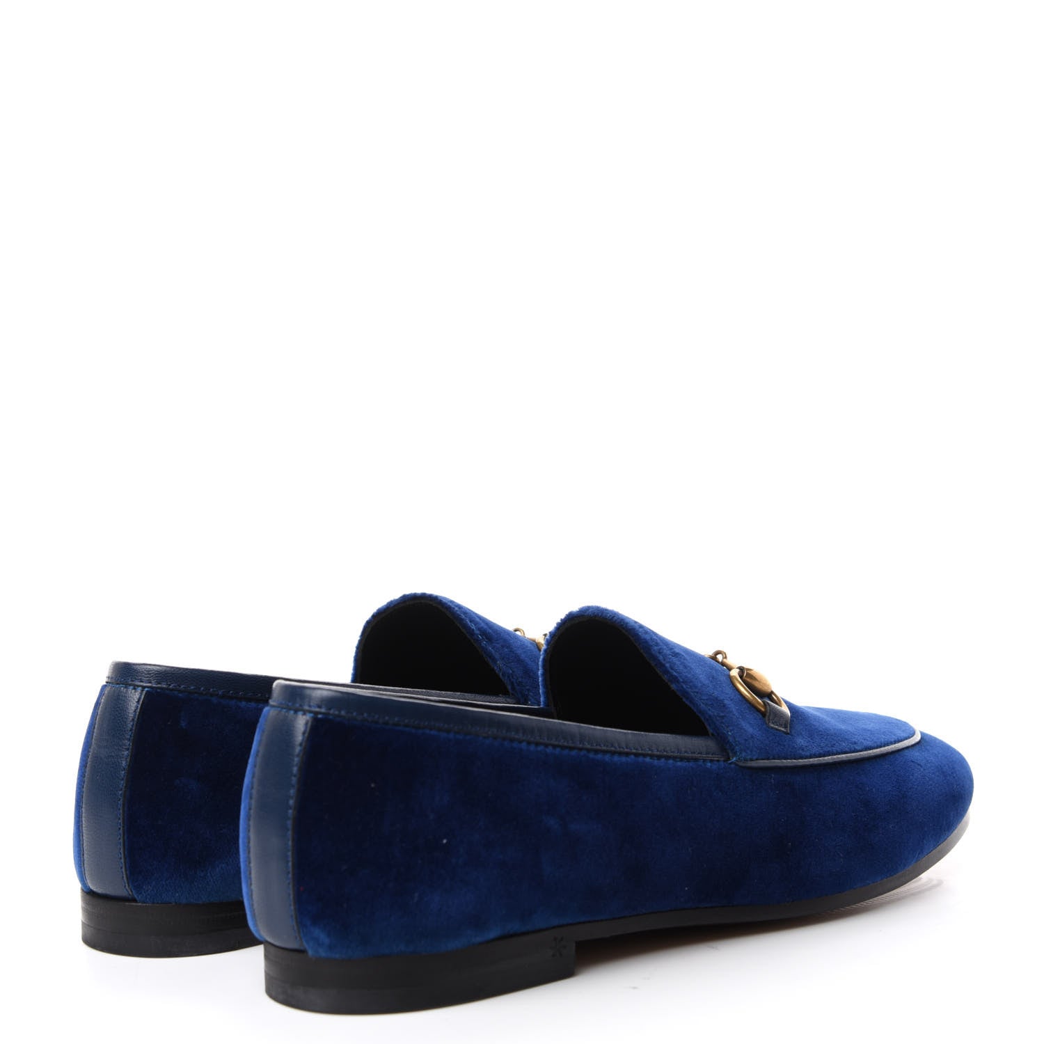 Gucci Velvet Horsebit Womens Jordaan Loafers 35.5 Blue Cobalt 4 of 11