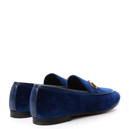 Gucci Velvet Horsebit Womens Jordaan Loafers 35.5 Blue Cobalt 4 of 11