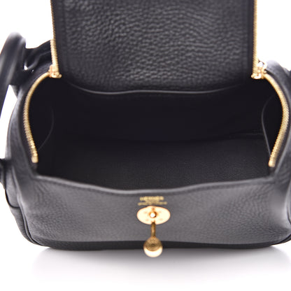 Hermes Taurillon Clemence Mini Lindy 20 Black 4 of 7