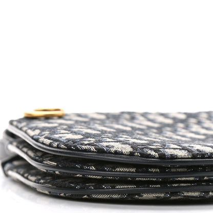 Christian Dior Oblique Saddle Pouch With Strap Navy Blue 7 of 8