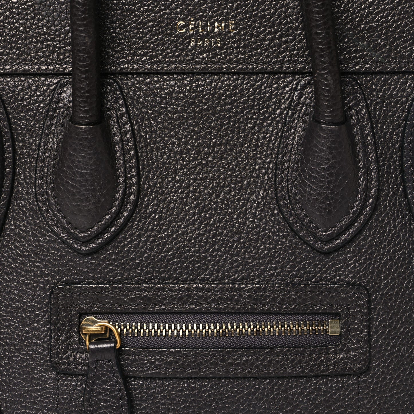 Drummed Calfskin Nano Luggage Liquorice