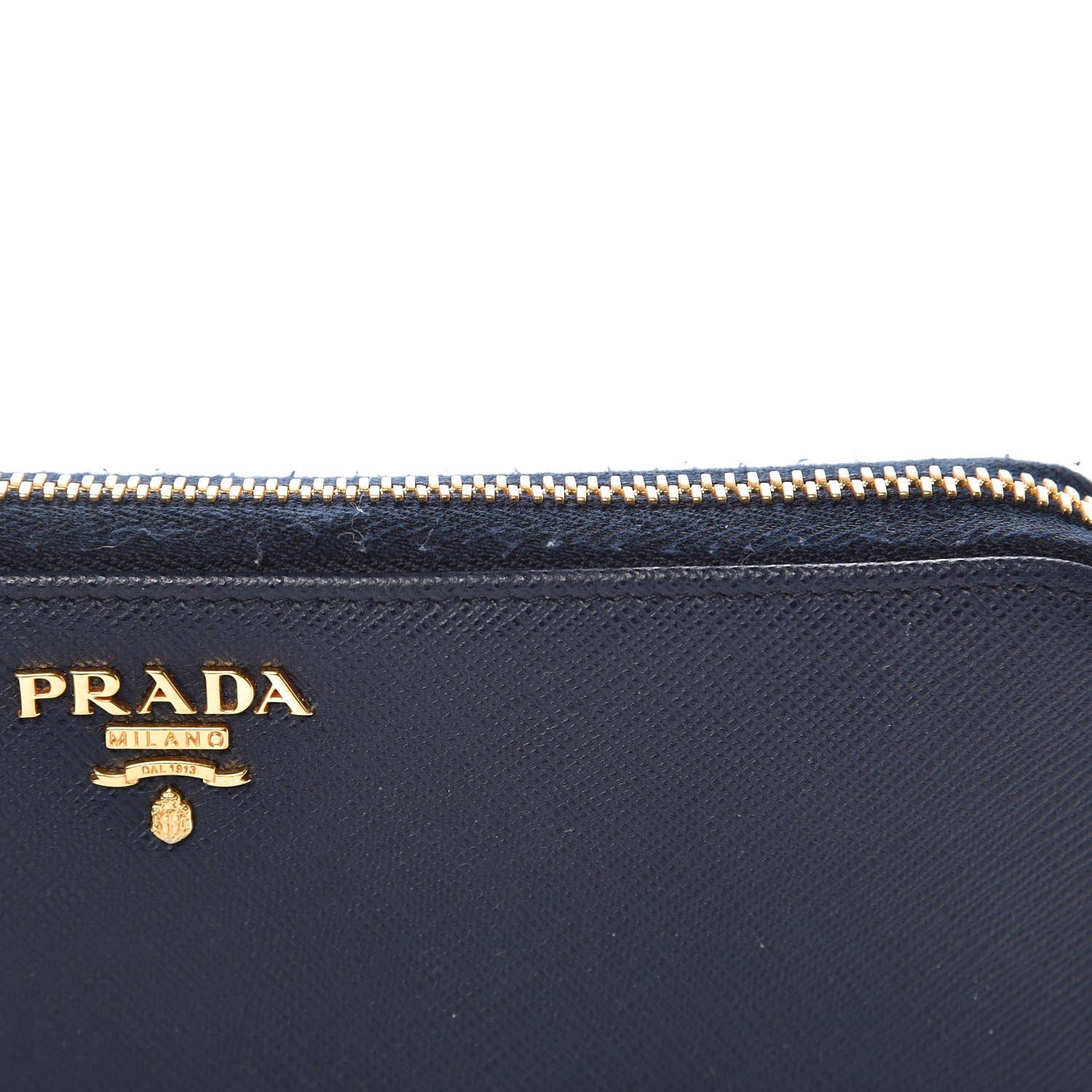 Prada Saffiano Metal Zip Around Wallet Baltico 8 of 9