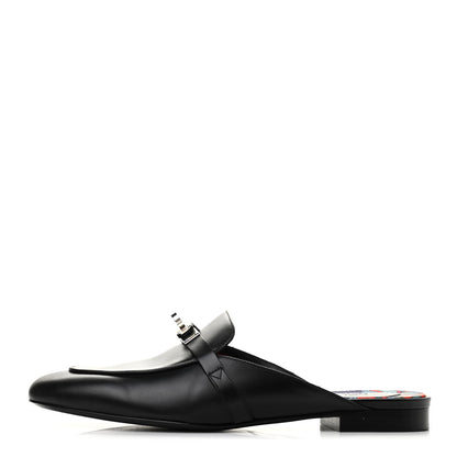 Hermes Goatskin Oz Mules 40 Black 1 of 7
