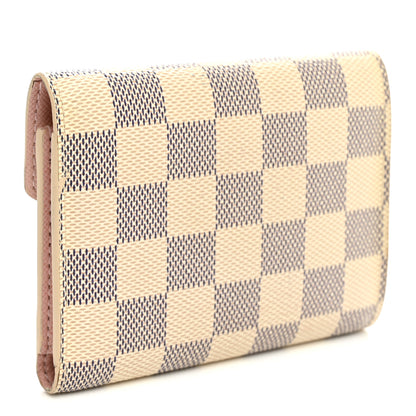 Louis Vuitton Damier Azur Victorine Wallet Rose Ballerine 3 of 8