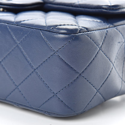 Chanel Lambskin Quilted Mini Rectangular Flap Dark Blue 10 of 12