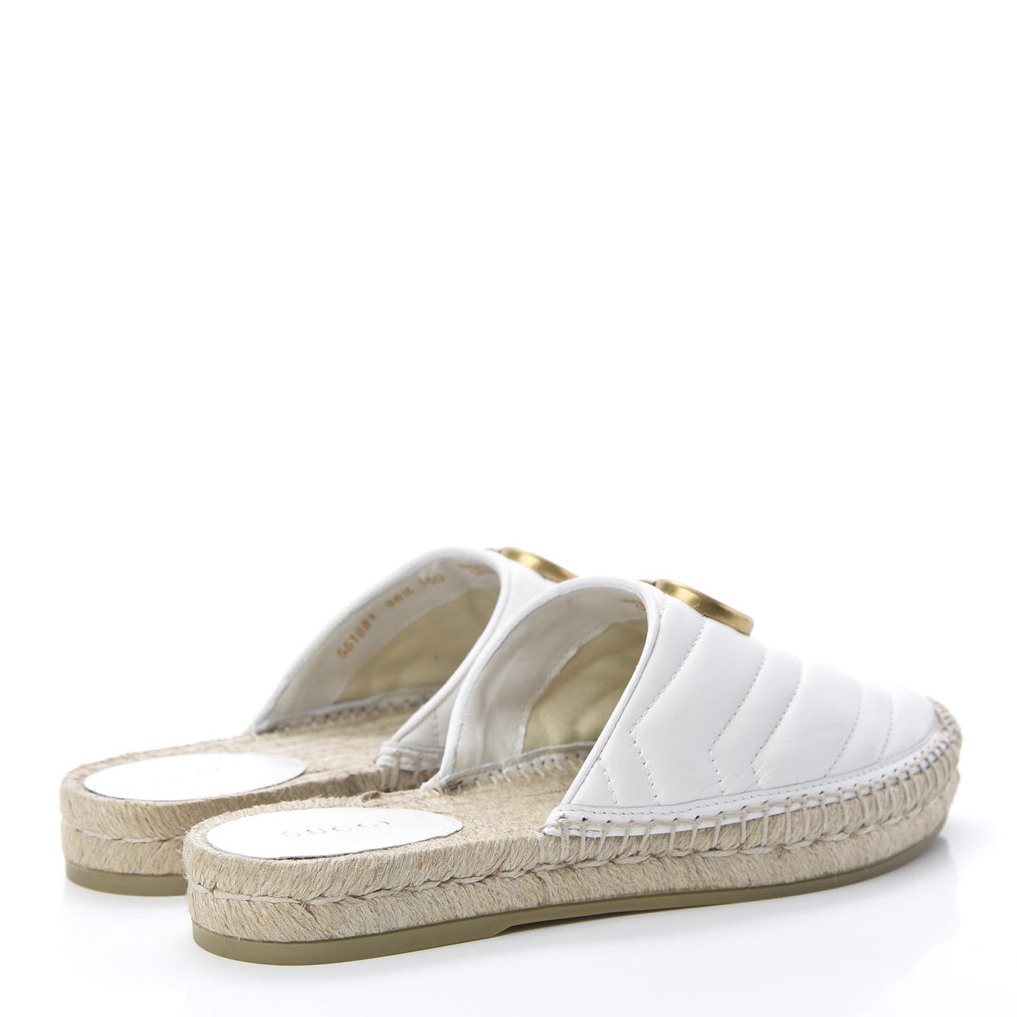 Nappa Matelasse GG Marmont Espadrille Slippers 36.5 Great White
