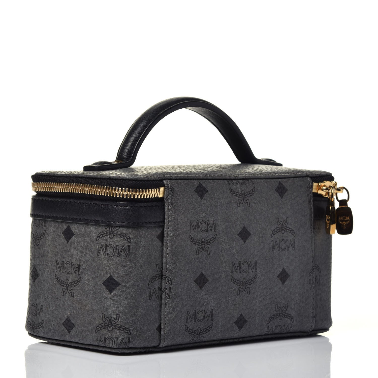 MCM Visetos Vanity Case Dark Grey Black 3 of 8