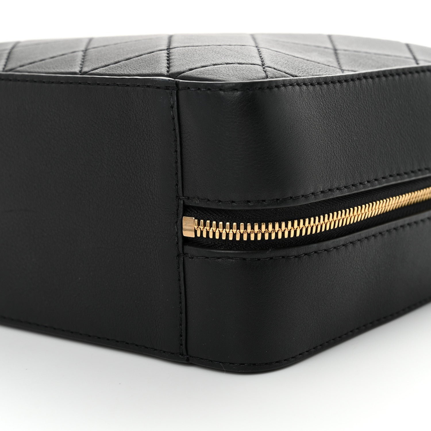 Chanel Calfskin Quilted Travel Kit Vanity Case Black 10 of 11