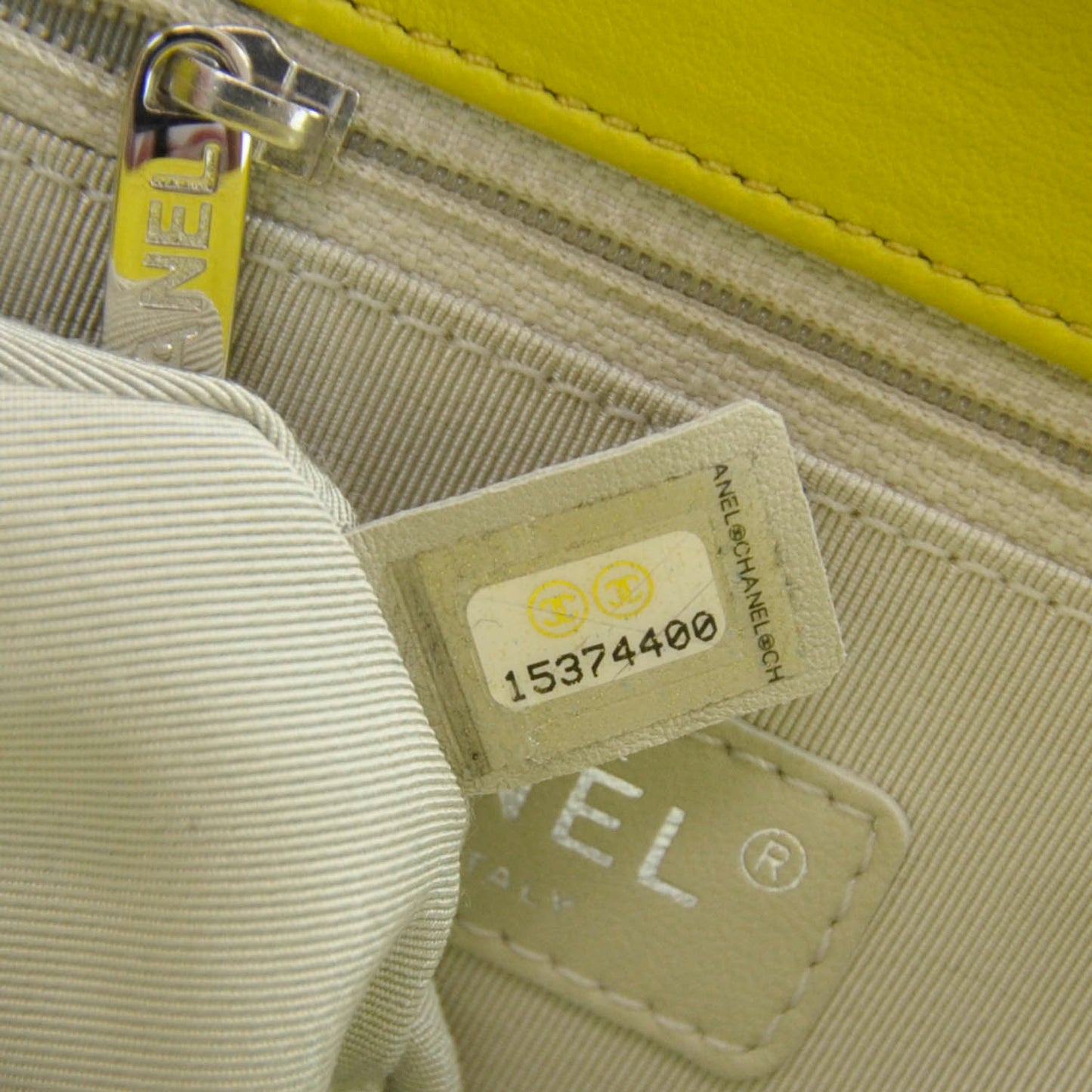 Washed Lambskin Mini Chain Around Messenger Neon Yellow 12C