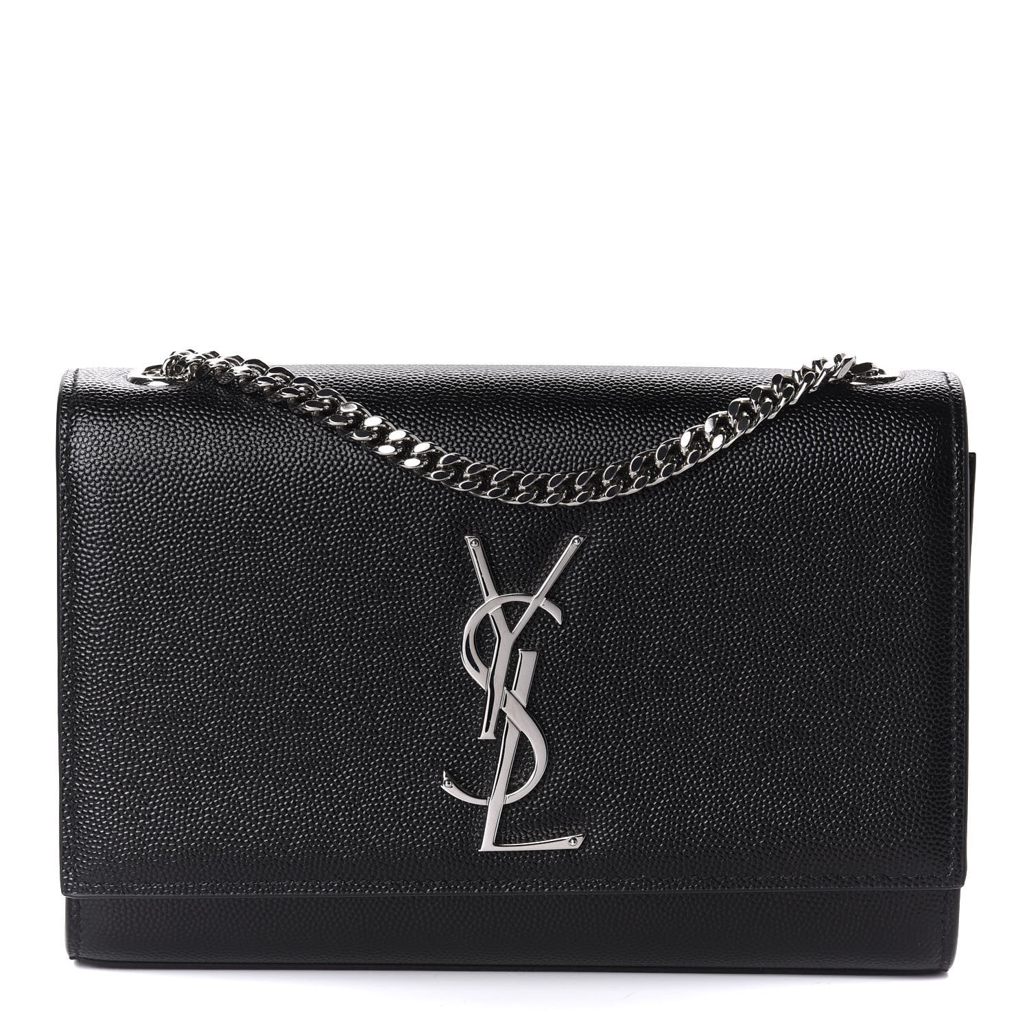Saint Laurent Grain De Poudre Small Monogram Kate Satchel Black 1 of 10