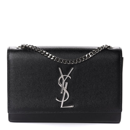 Saint Laurent Grain De Poudre Small Monogram Kate Satchel Black 1 of 10